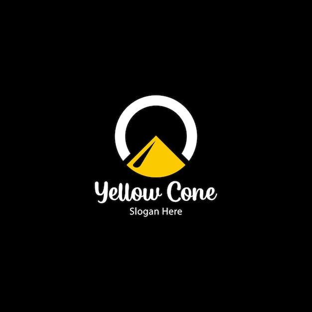 Modèle De Logo Vectoriel Cône Jaune