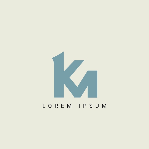 Modèle de logo vectoriel du monogramme d'illustration de l'alphabet KM et MK