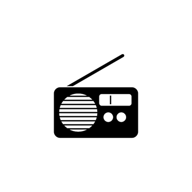 Modèle de logo vectoriel d'icône de radio