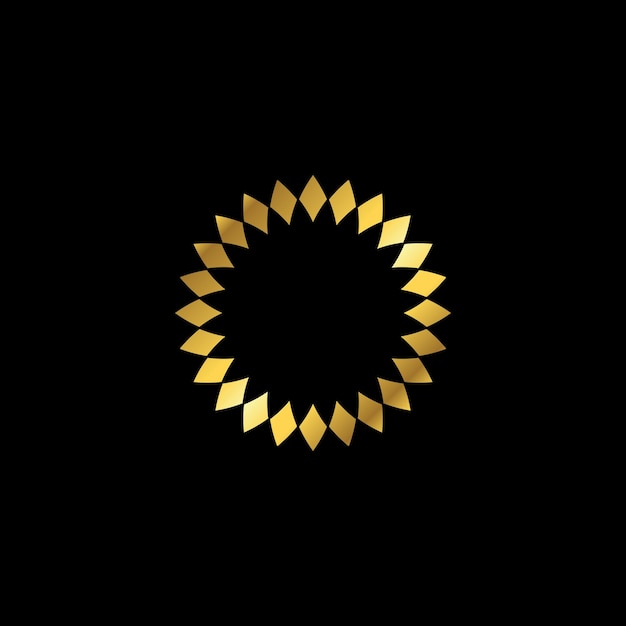 Modèle de logo vectoriel de mandala de décoration florale abstraite de couleur or
