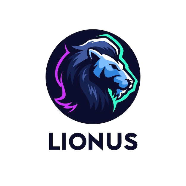 Modèle de logo vectoriel de profil de tête de lion