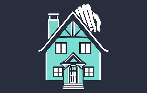 Modèle de logo vectoriel de service de soins à domicile d'assurance immobilière Logo pour votre entreprise