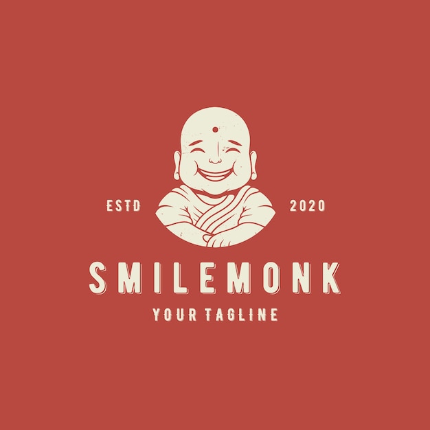 Modèle De Logo Vectoriel Smile Monk