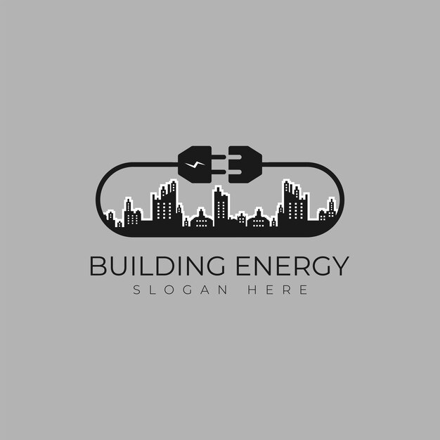 Modèle de logo vectoriel ville électrique logo concept
