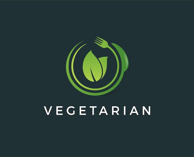 Modèle De Logo Végétarien Minimal