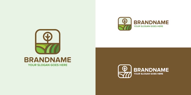 Modèle de logo vert plante agriculture