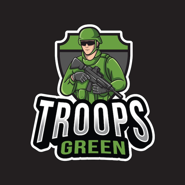 Modèle De Logo Vert Des Troupes