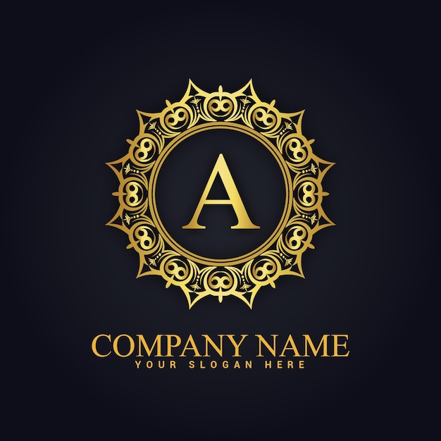 Modèle de logo vintage et de luxe Vectoriel Premium