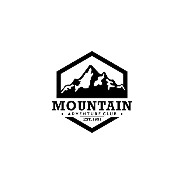 Modèle De Logo Vintage Mountain