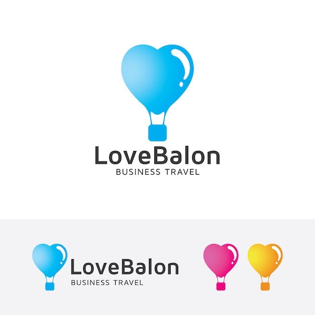 Modèle De Logo De Voyage Ballon D'amour