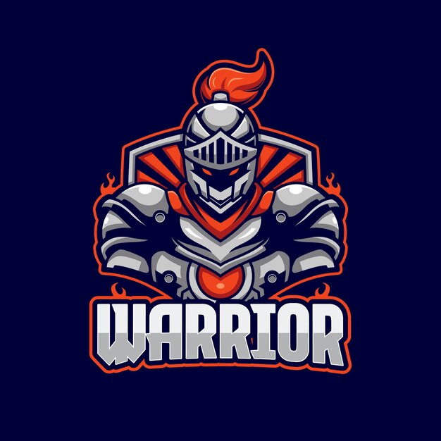 Vecteur modèle de logo warrior e-sports