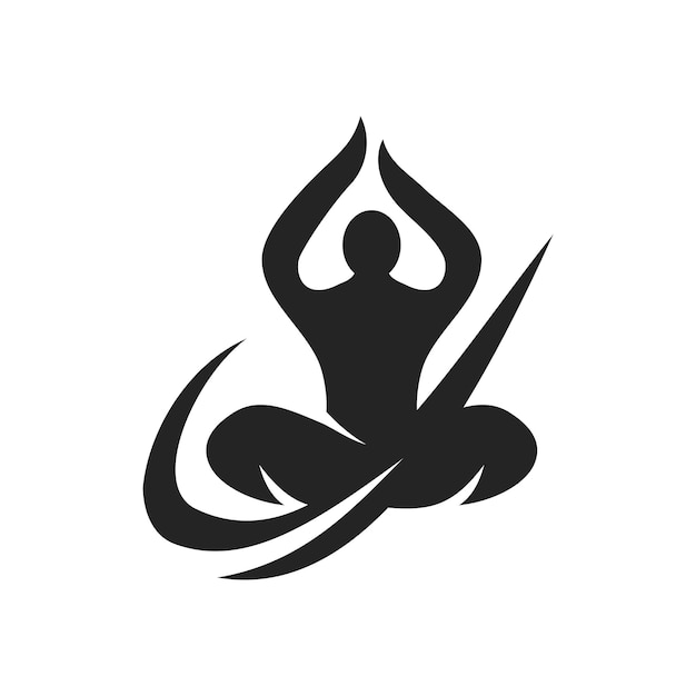 Vecteur modèle de logo de yoga icône d'identité de marque isolée graphique vectoriel abstrait