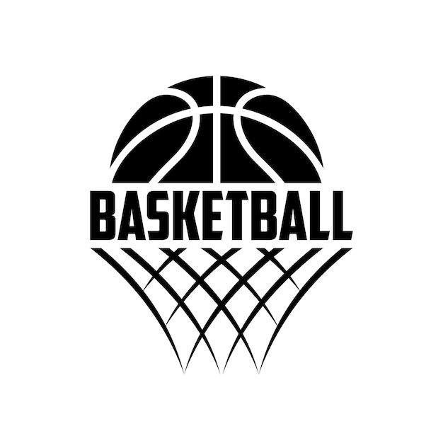 Modèle de logotype de basket-ball vintage vectoriel gratuit