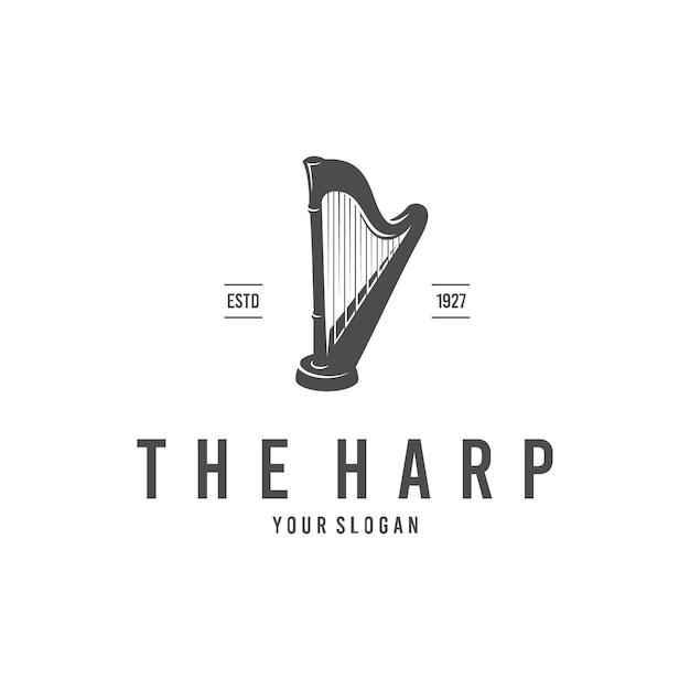 Modèle de logotype de harpe