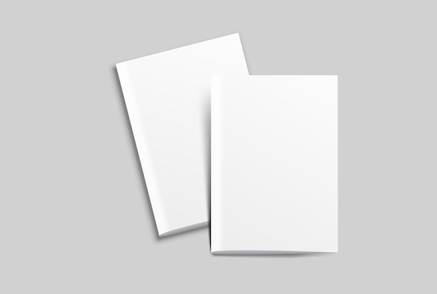 Modèle de magazine 3D vectoriel réaliste avec couverture blanche blanche catalogue de brochure de cahier de notes