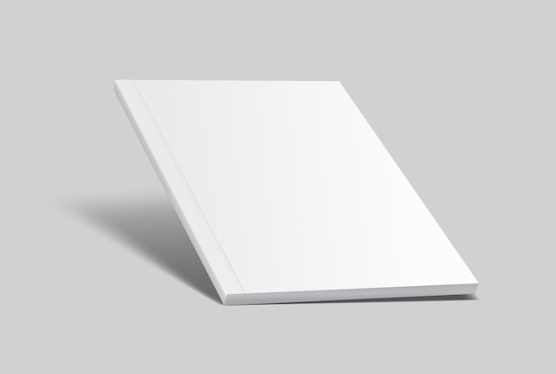 Modèle de magazine 3D vectoriel réaliste avec couverture blanche blanche catalogue de brochure de cahier de notes