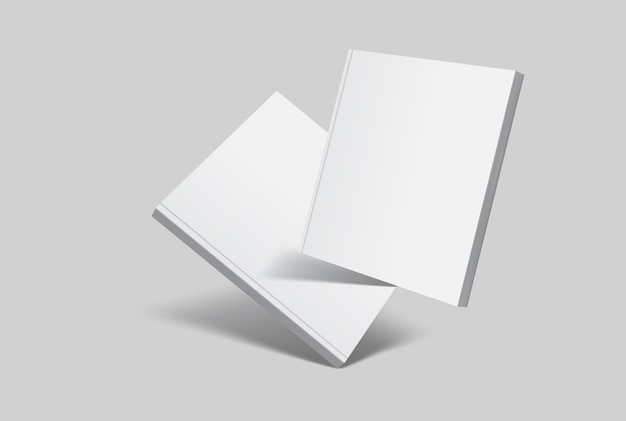 Modèle de magazine 3D vectoriel réaliste avec couverture blanche blanche pour le magazine de présentation d'affaires