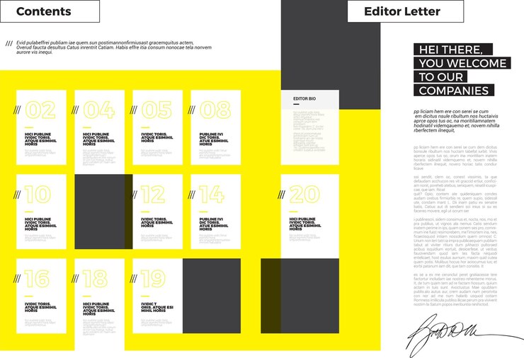 Vecteur modèle de magazine d'affaires pages 2 à 3