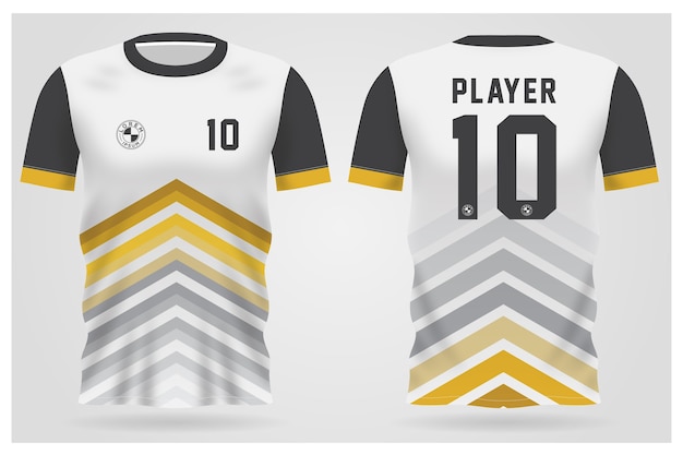 Vecteur modèle de maillot abstrait blanc de sport pour les uniformes d'équipe et la conception de t-shirt de football