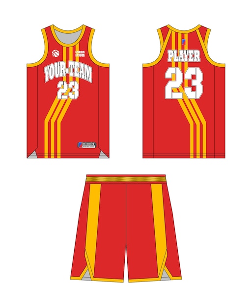 Vecteur modèle de maillot de basket-ball, conception de maquette d'uniforme de basket-ball, sport de sublimation vectorielle