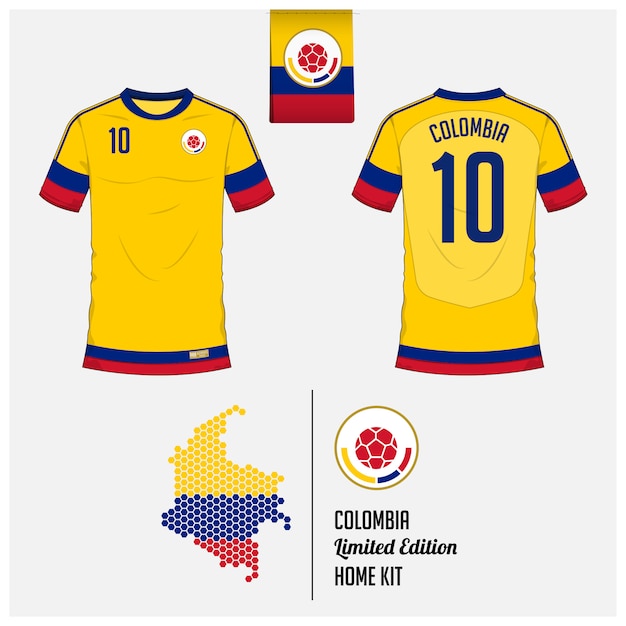 Modèle De Maillot De Football Ou De Football De Colombie