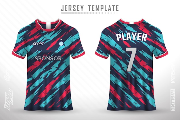 Modèle De Maillot De Football Premium Avec Texture Abstraite