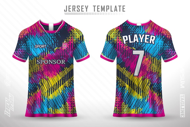 Modèle De Maillot De Football Premium Avec Texture Abstraite