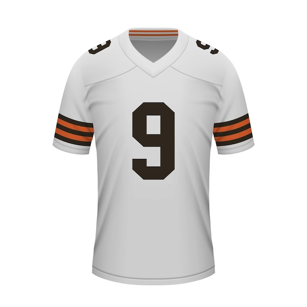 Vecteur modèle de maillot de football réaliste à l'extérieur de cleveland