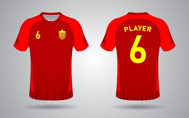 Modèle De Maillot De Football Rouge