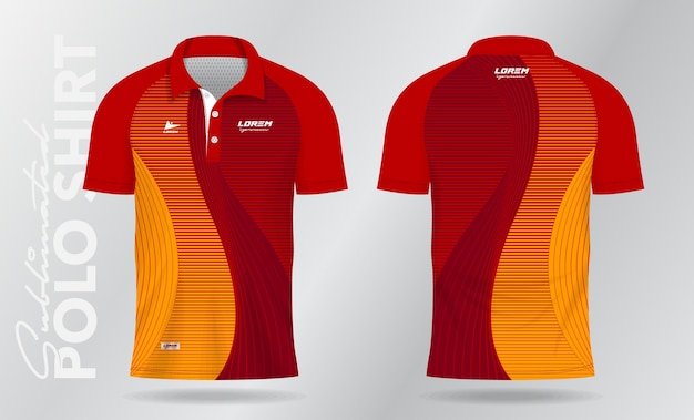 Vecteur modèle de maillot de polo rouge pour le maillot sportif