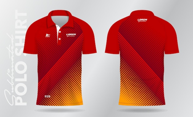 Vecteur modèle de maillot de polo rouge pour le maillot sportif