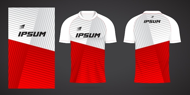 Modèle De Maillot De Sport Blanc Rouge Pour Les Uniformes D'équipe Et La Conception De T-shirt De Football