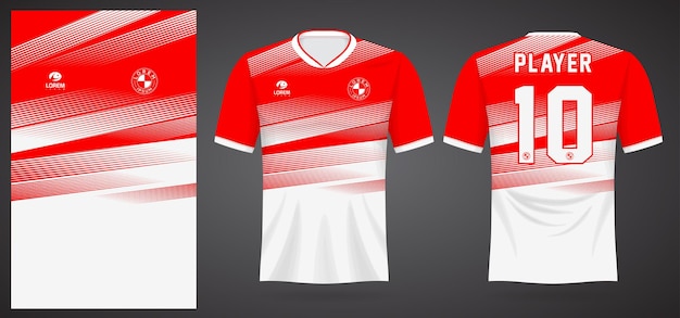 Modèle De Maillot De Sport Blanc Rouge Pour Les Uniformes D'équipe Et La Conception De T-shirt De Football