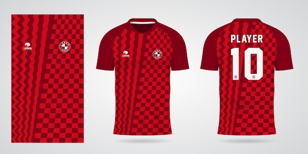 Modèle De Maillot De Sport Rouge Pour Les Uniformes D'équipe Et La Conception De T-shirt De Football