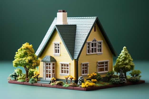 Modèle de maison pour le concept de financement d'entreprise et de prêt immobilier