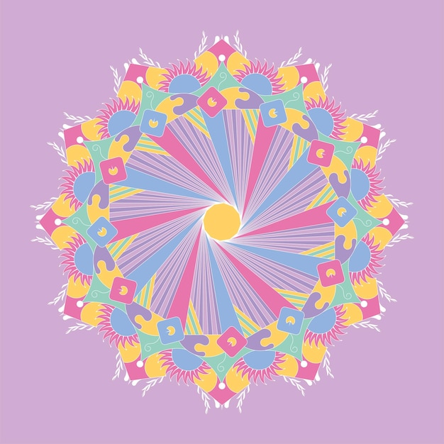 Modèle De Mandala De Couleur Pâtisserie Isolé