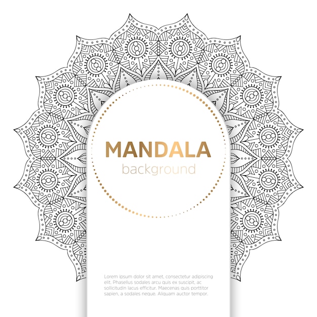 Modèle De Mandala Noir Et Blanc