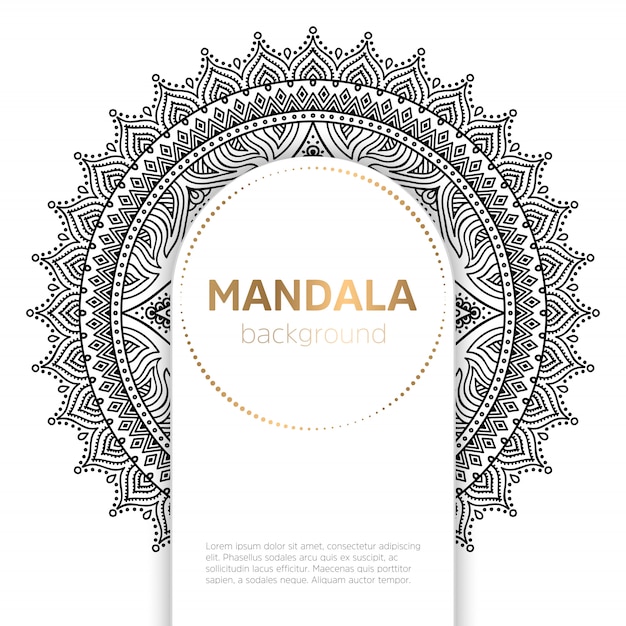 Modèle De Mandala Noir Et Blanc