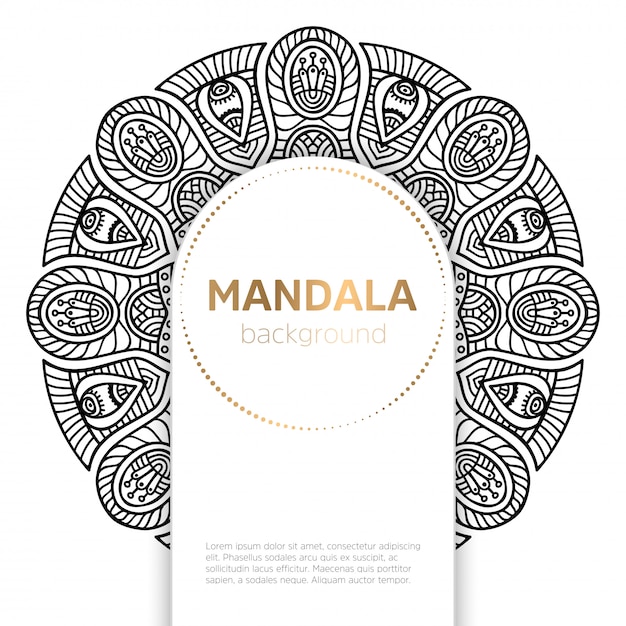 Modèle De Mandala Noir Et Blanc