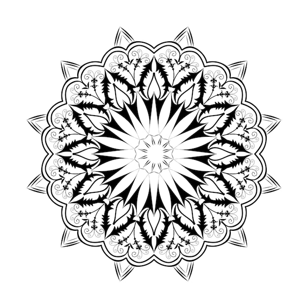 Modèle De Mandala Noir Et Blanc.