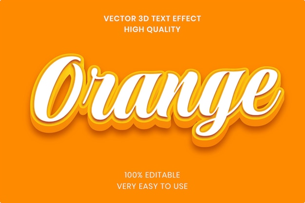 Modèle de maquette d'effet de style de texte en gras 3d modifiable orange