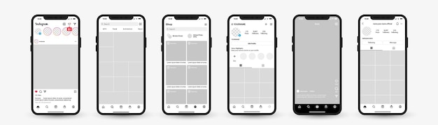 Modèle De Maquette Instagram Pour Le Cadre De Plate-forme De Réseau D'application D'interface De Médias Sociaux Avec Smartphone