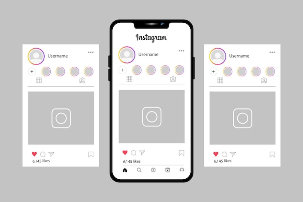 Modèle de maquette de mise en page du carrousel des médias sociaux Instagram pour smartphone