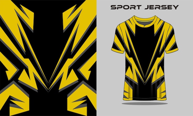 Modèle De Maquette De T-shirt Jersey Racing Sport Gaming Design Vecteur Premium