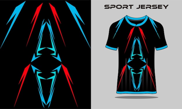 Modèle De Maquette De T-shirt Jersey Racing Sport Gaming Design Vecteur Premium