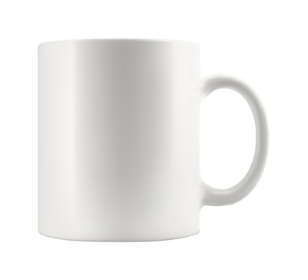 Vecteur modèle de maquette de tasse en céramique vierge pour la marque sur blanc