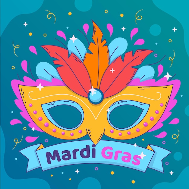 Modèle De Mardi Gras Dessiné à La Main