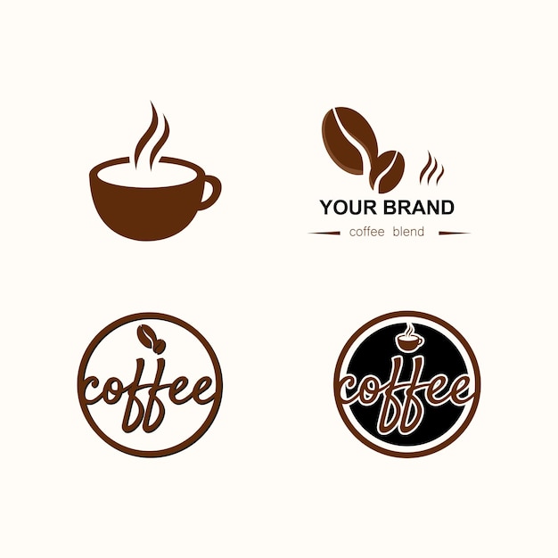 Modèle de marque de logo de café