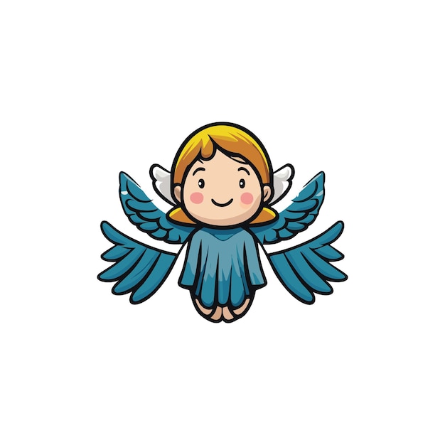 Modèle de mascotte de dessin animé des anges