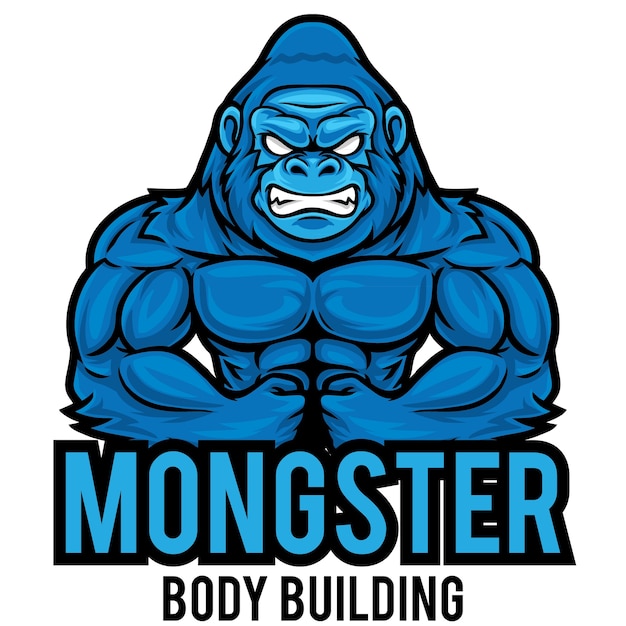 Modèle De Mascotte De Logo Gorilla Gym